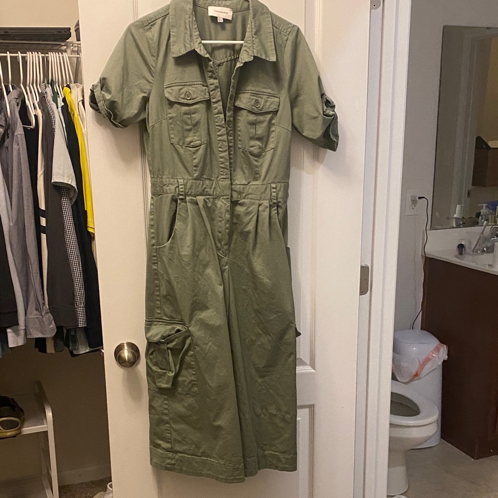 Anthropologie Olive Green Jumpsuit